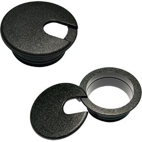 [2 Pack] Desk Grommet 1.5 inch Sturdy ABS Plastic Desk Hole Cover for Cables Detachable Desk Hole Grommet for Organizing Home & Office Table Cables - Black