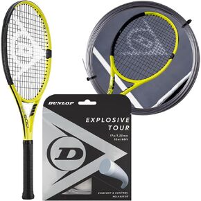 Dunlop SX 300 Tennis Racquet (Yellow/Black) Strung w Dunlop Explosive Tour 17g Silver Tennis String ~ Comfort & Control in Saudi Arabia
