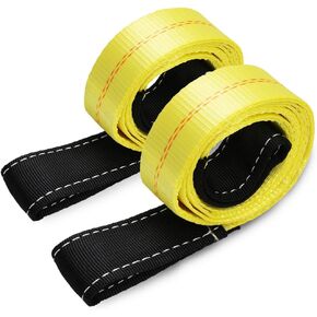 Trekassy 2 Pack 6' x 2" Lifting Sling Straps, 6ft Lifting Straps with 10,000lbs Max Vertical Break Strength Capacity, Heavy Duty Nylon Tree Saver Recovery Strap Web