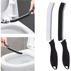 Toilet Brush, 2 Pcs Bathroom Cleaning Brush, Toilet Scrubber, Deep Toilet Bowl Brush with Hanging Hole, Multifunctional Gap Cleaning Brush, Bristles for kitchen sinks, Tub,Shower