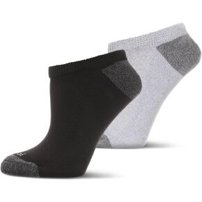 2 Pair Unisex Diabetic Half Cushion No Show Sneaker Liners Gray-Black 10-13