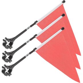 3 Sets Bicycle Flag Scooter Flag Bike Handlebar Flag Pole Holder Bike Trailer Safety Flag Bicycles Safety Flags Reflective Bike Flag Flagpole Stand Polyester Child Adjustable