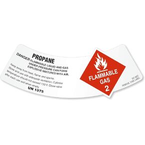 SmartSign "Propane - Class 2 Flammable Gas" Pack Of 25 Cylinder Labels | 2" x 5.25" Vinyl
