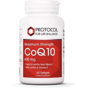 Protocol CoQ10 600mg with Vitamin E - Antioxidant Supplement and Heart Health Support - 60 Softgels