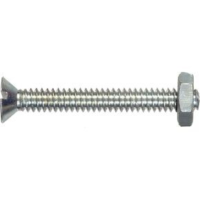 Hillman 7782 Flat-Head Slotted Stove Bolt with Nut (#8-32 x 1-1/2"), 1.5 inches, No Color