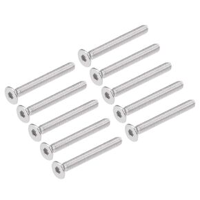 uxcell M3x25mm Flat Head Machine Screws Inner Hex Screw 304 Stainless Steel Fasteners Bolts 60Pcs