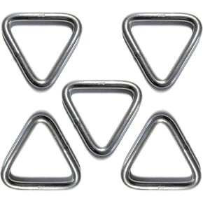 US STAINLESS 5 Pieces Stainless Steel 316 Triangle Ring Welded 5/32" x 3/4" (4mm x 20mm ID) Marine Grade Loop