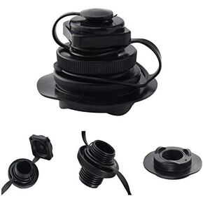 Two 0.8" Black Boston Valves, Air Cushion Inflation Valves, Inflatable Boat Screw Air Plugs, One-Way Inflation Replacement Nozzles, Spiral Air Nozzles for Rubber Rafts, Kayaks, Etc（Small）