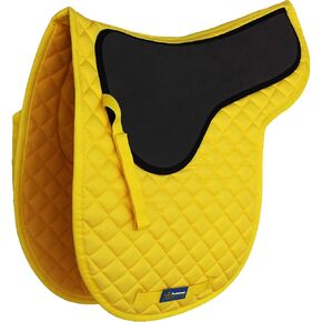 CHALLENGER Horse English Saddle Pad Cotton Quilted Trail Contoured Gel Yellow 72135