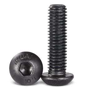 M6-1.0 x 40mm Button Head Socket Cap Bolts Screws, 10.9 Grade Alloy Steel, Black Oxide Finish, Machine Thread, Allen Socket Drive, Quantity 25
