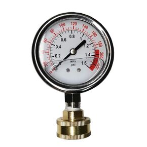 304 Stainless Steel Case Water Pressure Gauge Kit, Lead-Free Brass, 2-1/2" dial, 0-220 Psi (0-1.6mpa) Dual Scale, Glycerin Filled, 3/4" Garden Hose Thread.