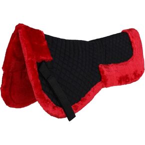 CHALLENGER Horse English Quilted Half SADDLE Pad Correction Wither Relief Black Red 12218RD