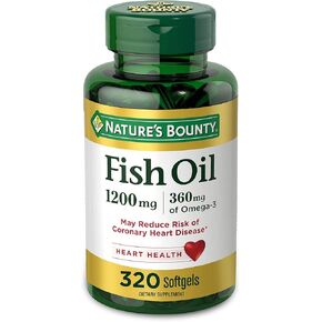 Nature's Bounty Fish Oil Softgels 1200 mg, 320 Count