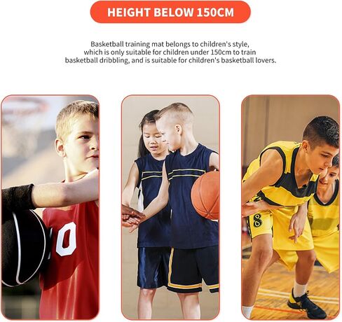 Basketball Footstep Training Mat, Non-Slip Shock Absorbing Silent Basketball Dribble Trainer, Point Reminder 2mm Basketball Practice Equipment for Children Below 150cm Ball Control Training in Saudi Arabia