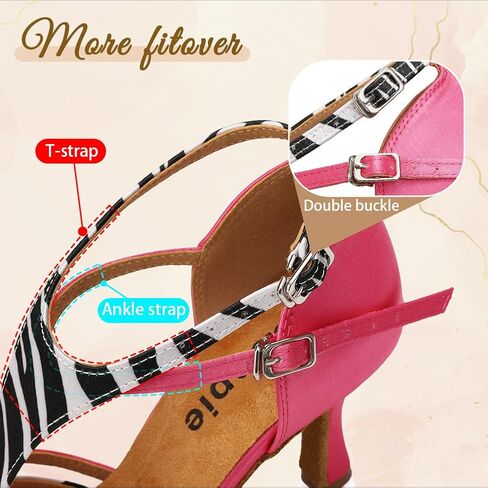 Latin Dance Shoes for Women Ballroom Salsa Shoes with Animal Print in Saudi Arabia