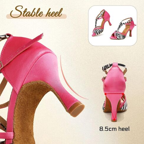 Latin Dance Shoes for Women Ballroom Salsa Shoes with Animal Print in Saudi Arabia