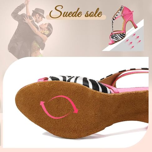 Latin Dance Shoes for Women Ballroom Salsa Shoes with Animal Print in Saudi Arabia