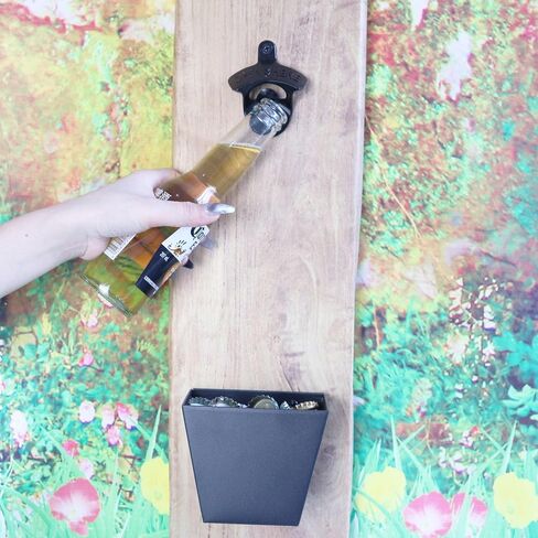 Black Wall Mounted Bottle Opener Stainless, Metal Screw on Beer Bottle Cap Opener OPEN HERE for Bar KTV Hotel in Saudi Arabia