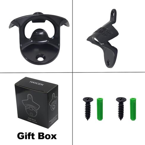 Black Wall Mounted Bottle Opener Stainless, Metal Screw on Beer Bottle Cap Opener OPEN HERE for Bar KTV Hotel in Saudi Arabia