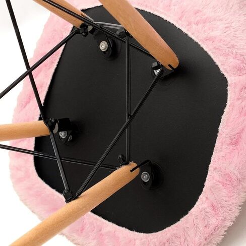 D. Vieira Têxtil & Decor Dining Room Luxury Faux Fur Chair Cover Slipcover DSR Mid Century Modern Chair Cover Removable Washable Anti-dust Chair Protectors (Light Pink) in Saudi Arabia