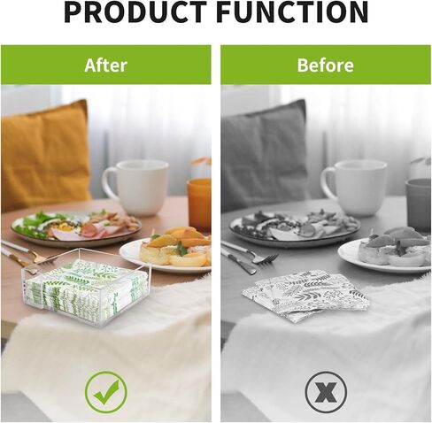 حامل مناديل الكوكتيل، 2 عبوة من حامل مناديل الكوكتيل الأكريليك مقاس 5.5 × 5.5 بوصة مربعة شفافة من حامل مناديل وسيت للعشاء والمطبخ والحمام والمطعم والبار in Kuwait