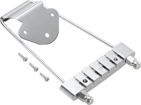 PATIKIL 6 String Guitar Trapeze Tailpiece Bridge for Jazz Acoustic Guitar Bass Replacement Silver in Saudi Arabia