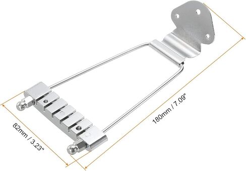 PATIKIL 6 String Guitar Trapeze Tailpiece Bridge for Jazz Acoustic Guitar Bass Replacement Silver in Saudi Arabia