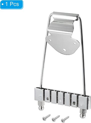 PATIKIL 6 String Guitar Trapeze Tailpiece Bridge for Jazz Acoustic Guitar Bass Replacement Silver in Saudi Arabia