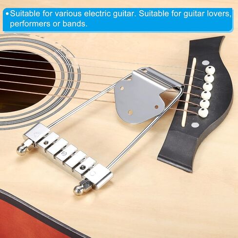 PATIKIL 6 String Guitar Trapeze Tailpiece Bridge for Jazz Acoustic Guitar Bass Replacement Silver in Saudi Arabia