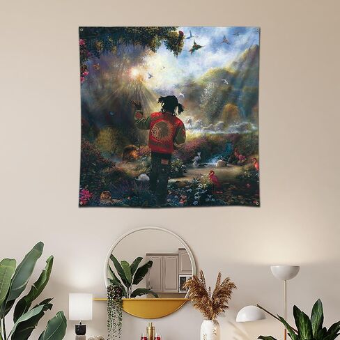 مور مغني الراب نسيج مضحك ميمي نسيج كبير المغني كيف راية في حديقة عدن نسيج الجدار شنقا العلم (3x3ft، 150D بولي HD الطباعة) لديكور جدار المرآب النوم in Kuwait