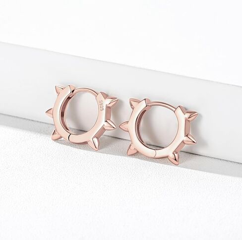 ChicSilver 925 Sterling Silver Cubic Zirconia Small Huggie Hoop Earrings for Women, Diameter 10MM, Silver/Gold/Rose Gold in Kuwait