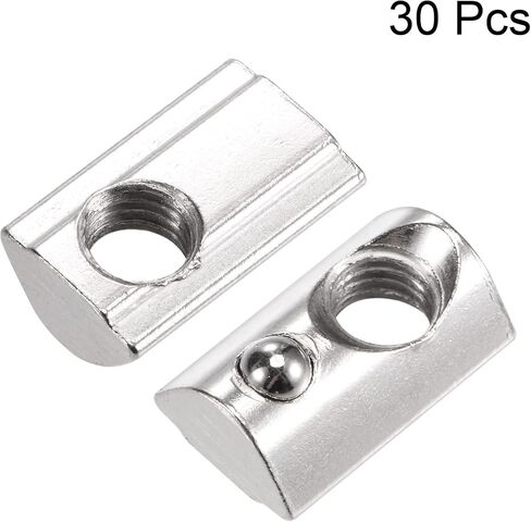 uxcell M8 T Slot Nuts Roll in Spring T-nut with Ball Carbon Steel for 4040 Series Aluminum Extrusion Profile Rail with 8mm Slot 30Pcs in Saudi Arabia