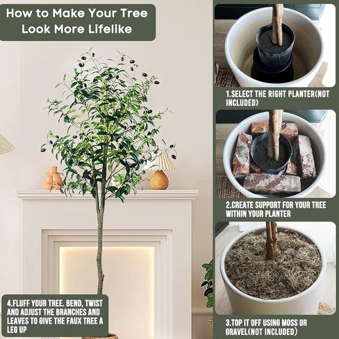 Faux Olive Tree5FT,Tall Fake Potted Olive Silk Tree with Planter Large Faux Olive Branches and Fruits,Modern Living Rooms Home Office Indoor & Outdoor Garden Decor (5ft) in Saudi Arabia
