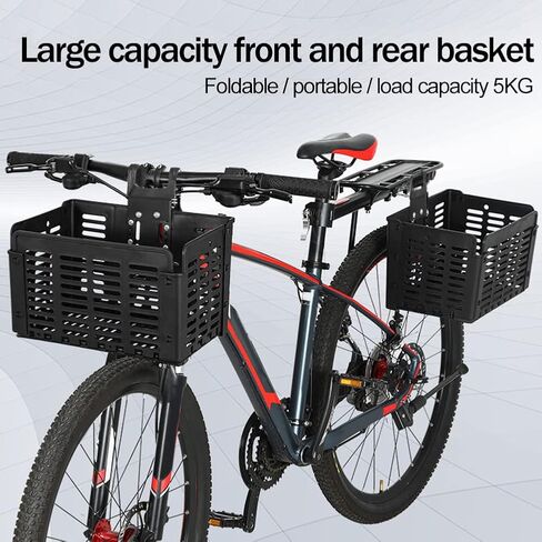 سلة أمامية للدراجة قابلة للطي، سلة دراجة خلفية قابلة للطي قابلة للفصل مع مقابض، إطلاق سريع، سهلة التركيب على المقود الأمامي لملحقات الدراجة الجبلية وسلة إطار الدراجة in Kuwait