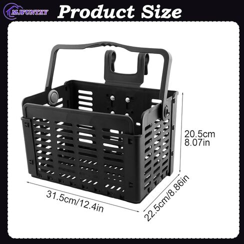 سلة أمامية للدراجة قابلة للطي، سلة دراجة خلفية قابلة للطي قابلة للفصل مع مقابض، إطلاق سريع، سهلة التركيب على المقود الأمامي لملحقات الدراجة الجبلية وسلة إطار الدراجة in Kuwait