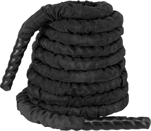 حبال المعركة لصالة الألعاب الرياضية المنزلية، حبل المعركة بطول 1.5 بوصة بطول 30 قدمًا، حبال تمرين ثقيلة للتمرين، لحبل تدريب القوة، لبناء حبال صالة الألعاب الرياضية للعضلات (1.5 بوصة - 30TF) in Kuwait