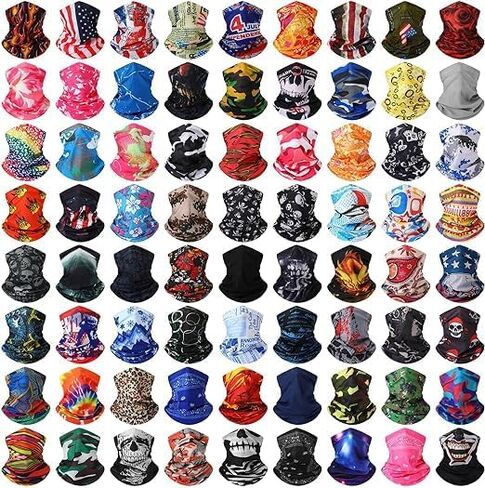 6 قطع من قناع الرقبة متعدد الوظائف للرجال، عصابة رأس باف باندانا وقناع الوجه ووشاح الرأس وغطاء الوجه بالأشعة فوق البنفسجية وأغطية الرأس للتمارين الرياضية الخارجية واليوجا والدراجات النارية in Kuwait