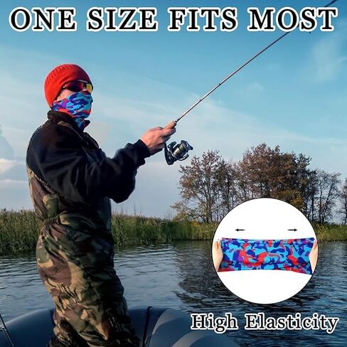 6 قطع من قناع الرقبة متعدد الوظائف للرجال، عصابة رأس باف باندانا وقناع الوجه ووشاح الرأس وغطاء الوجه بالأشعة فوق البنفسجية وأغطية الرأس للتمارين الرياضية الخارجية واليوجا والدراجات النارية in Kuwait