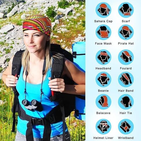 6 قطع من قناع الرقبة متعدد الوظائف للرجال، عصابة رأس باف باندانا وقناع الوجه ووشاح الرأس وغطاء الوجه بالأشعة فوق البنفسجية وأغطية الرأس للتمارين الرياضية الخارجية واليوجا والدراجات النارية in Kuwait