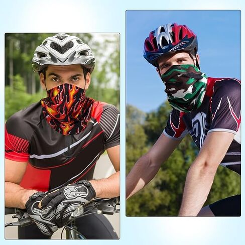 6 قطع من قناع الرقبة متعدد الوظائف للرجال، عصابة رأس باف باندانا وقناع الوجه ووشاح الرأس وغطاء الوجه بالأشعة فوق البنفسجية وأغطية الرأس للتمارين الرياضية الخارجية واليوجا والدراجات النارية in Kuwait