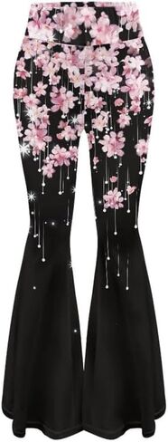 Irisjudy Women Flare Leggings Skulls Elastic High Waist Bootcut Yoga Pants Bell Bottom Camouflage Flared Sweatpants for Women in Kuwait