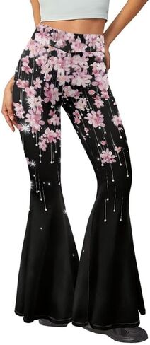 Irisjudy Women Flare Leggings Skulls Elastic High Waist Bootcut Yoga Pants Bell Bottom Camouflage Flared Sweatpants for Women in Kuwait