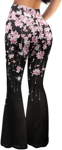 Irisjudy Women Flare Leggings Skulls Elastic High Waist Bootcut Yoga Pants Bell Bottom Camouflage Flared Sweatpants for Women in Kuwait