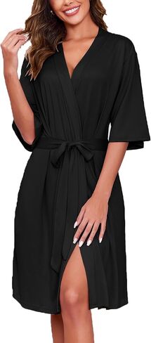 Ekouaer Robes for Women Short Knit Bathrobe Lightweight Soft Knit Sleepwear Casual Ladies Loungewear in Saudi Arabia