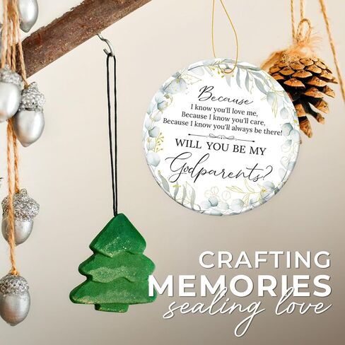 Godparents Proposal Gift - Will You Be My Godparents Ornament 2024 - Godparent Gifts from Godchild - Baptism Gifts for Godparents, Catholic Godparent Present Ideas - Ceramic Ornament Keepsake in Saudi Arabia
