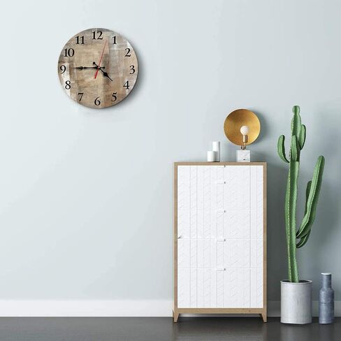 ساعة حائط مستديرة من بريتيمز، ساعة حائط صامتة غير موقوتة تعمل بالبطارية 10 بوصة، ديكور منزلي بني بيج ورمادي معاصر لغرفة المعيشة والمطبخ وغرفة النوم والمكتب in Kuwait