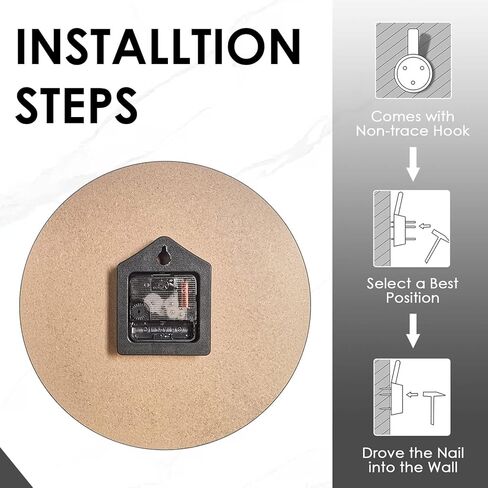 ساعة حائط مستديرة من بريتيمز، ساعة حائط صامتة غير موقوتة تعمل بالبطارية 10 بوصة، ديكور منزلي بني بيج ورمادي معاصر لغرفة المعيشة والمطبخ وغرفة النوم والمكتب in Kuwait