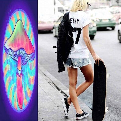 لوح تزلج كلاسيكي مقعر، فطر سحري، هلوسة مخدرة، ناقل نابض بالحياة، لوح طويل من خشب القيقب، الرياضات المتطرفة وفي الهواء الطلق، خدعة ركلة مزدوجة للمبتدئين والمحترفين in Kuwait