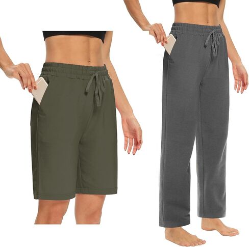 DIBAOLONG المرأة Sweatpants فضفاض مريح عادية واسعة الساق اليوغا السراويل الرباط عالية الخصر صالة بيجامة السراويل مع جيوب in Kuwait