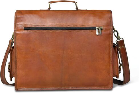 MONTEXOO Handmadecraft Leather Unisex Real Leather Messenger Bag for Laptop Briefcase Satchel in Kuwait